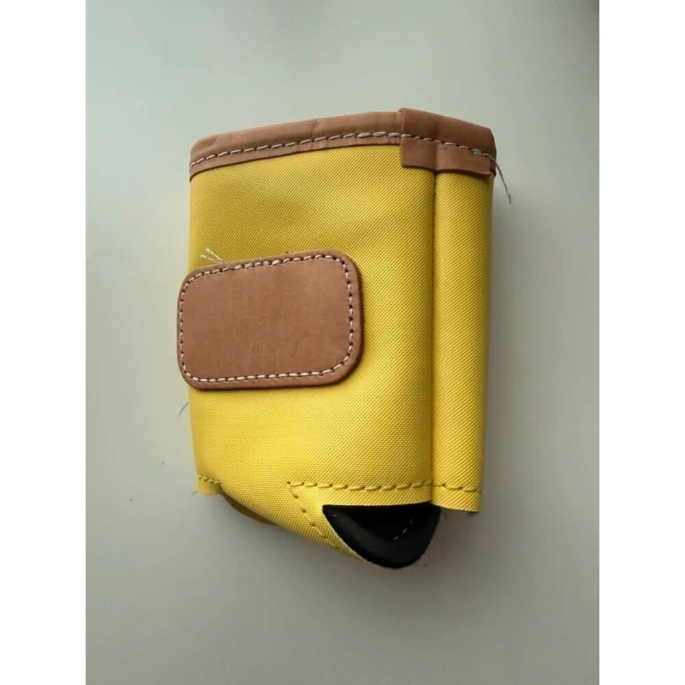 Jon Hart Yellow Canvas Leather Can Koozie